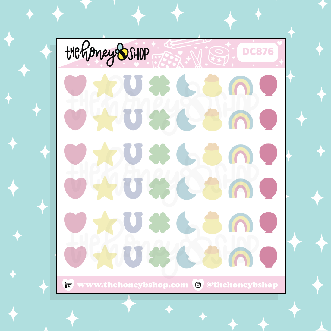 Lucky Charms Icons Doodle Sticker TheHoneyBShop lucky-charms-icons-doodle-sticker-thehoneybshop