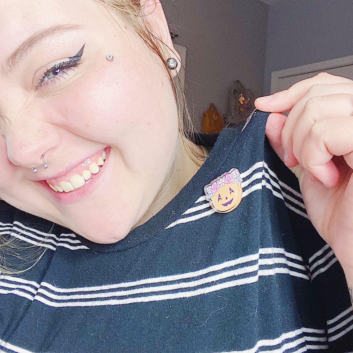 Pumpkin Kitty Acrylic Pin