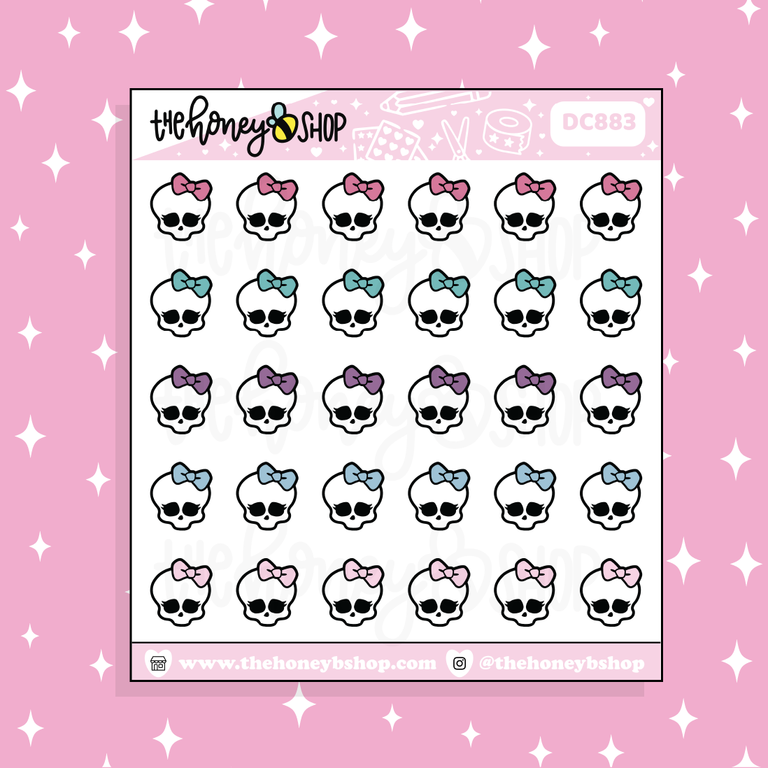 MH Skulls Doodle Sticker