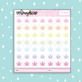 Etiqueta engomada del Doodle del icono de la hoja de marihuana | ¡Elija su opción de color!