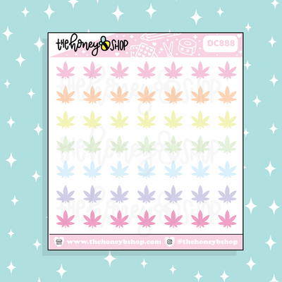 Marijuana Leaf Icon Doodle Sticker | Choose Your Color Option!