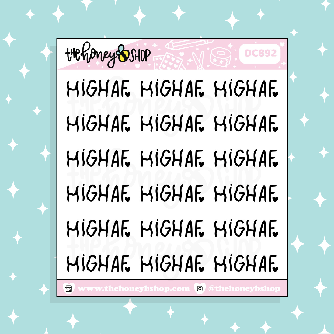 High AF Doodle Sticker
