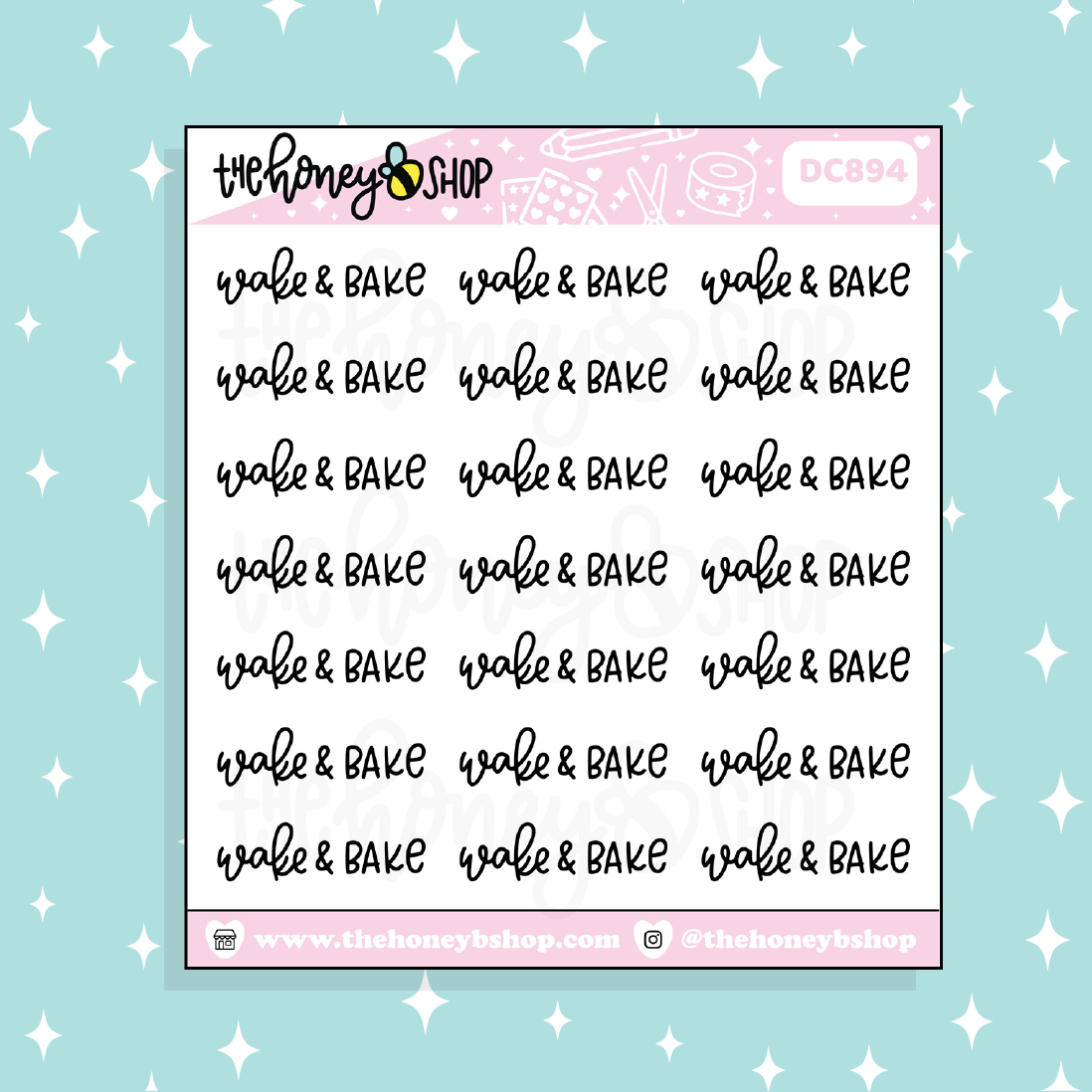 Wake & Bake Doodle Sticker