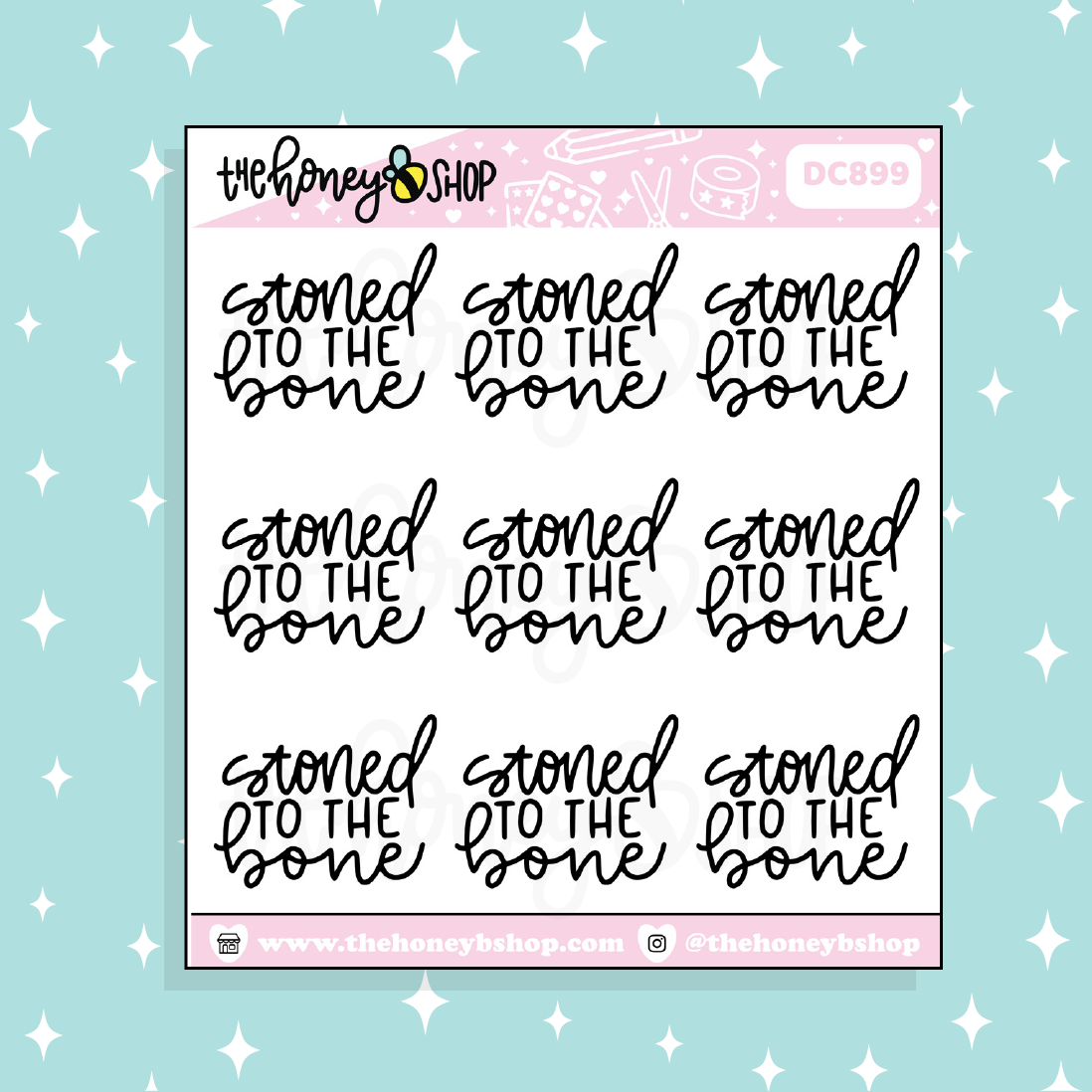 Stoned to the Bone Doodle Sticker