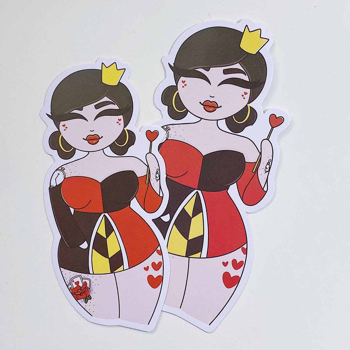 Tattooed Queen of Hearts Vinyl Die Cut | Pack of Two