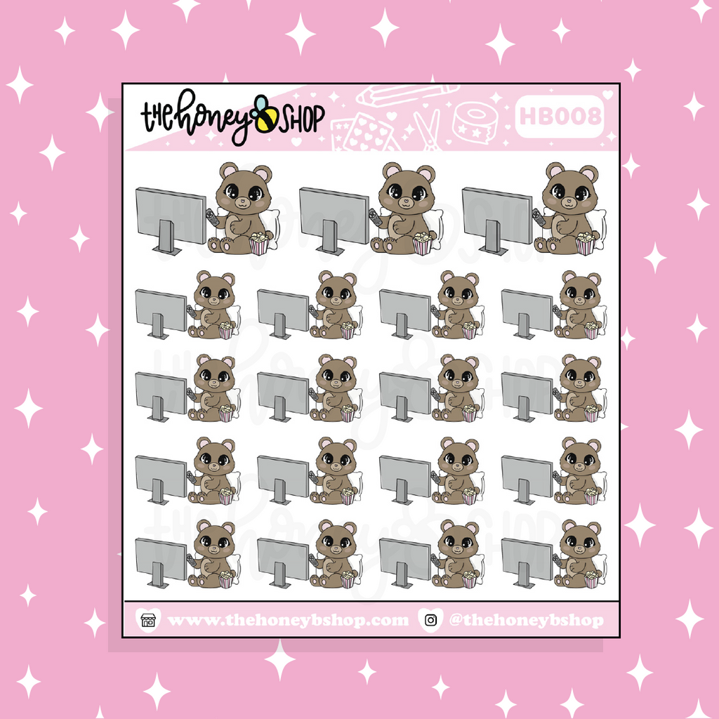 Movies + Snacks Honey Bear Doodle Sticker | Choose Your Version