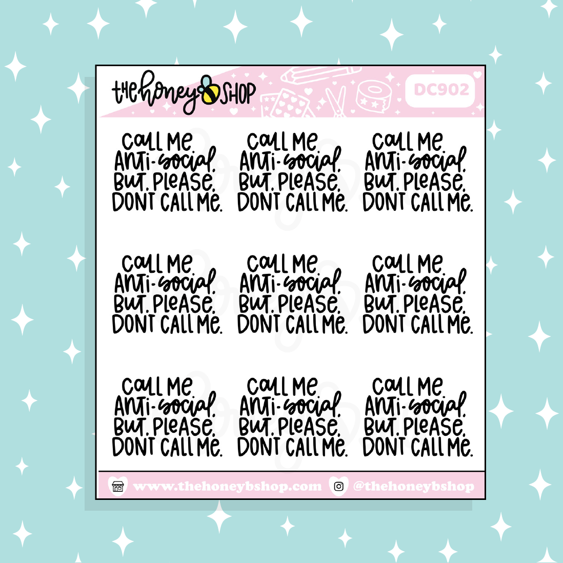 Call Me Anti-Social, But Please Don't Call Me Doodle Sticker