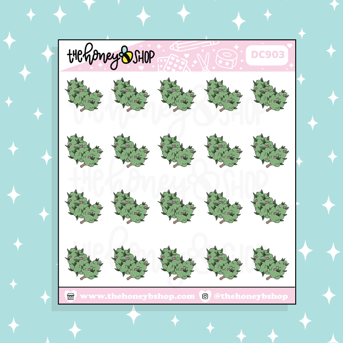 Weed Nugs Doodle Sticker