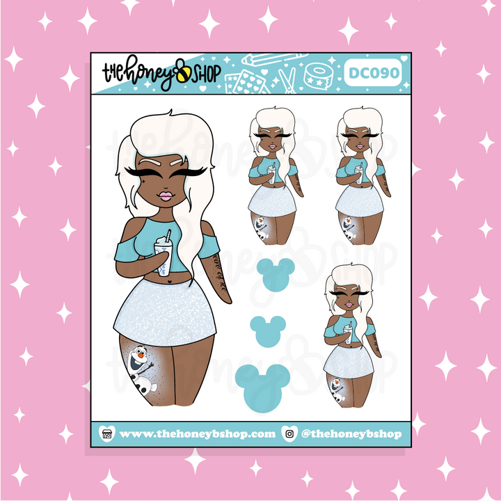 Tattooed Elsa Babe Doodle Sticker | Choose your Skin Tone!