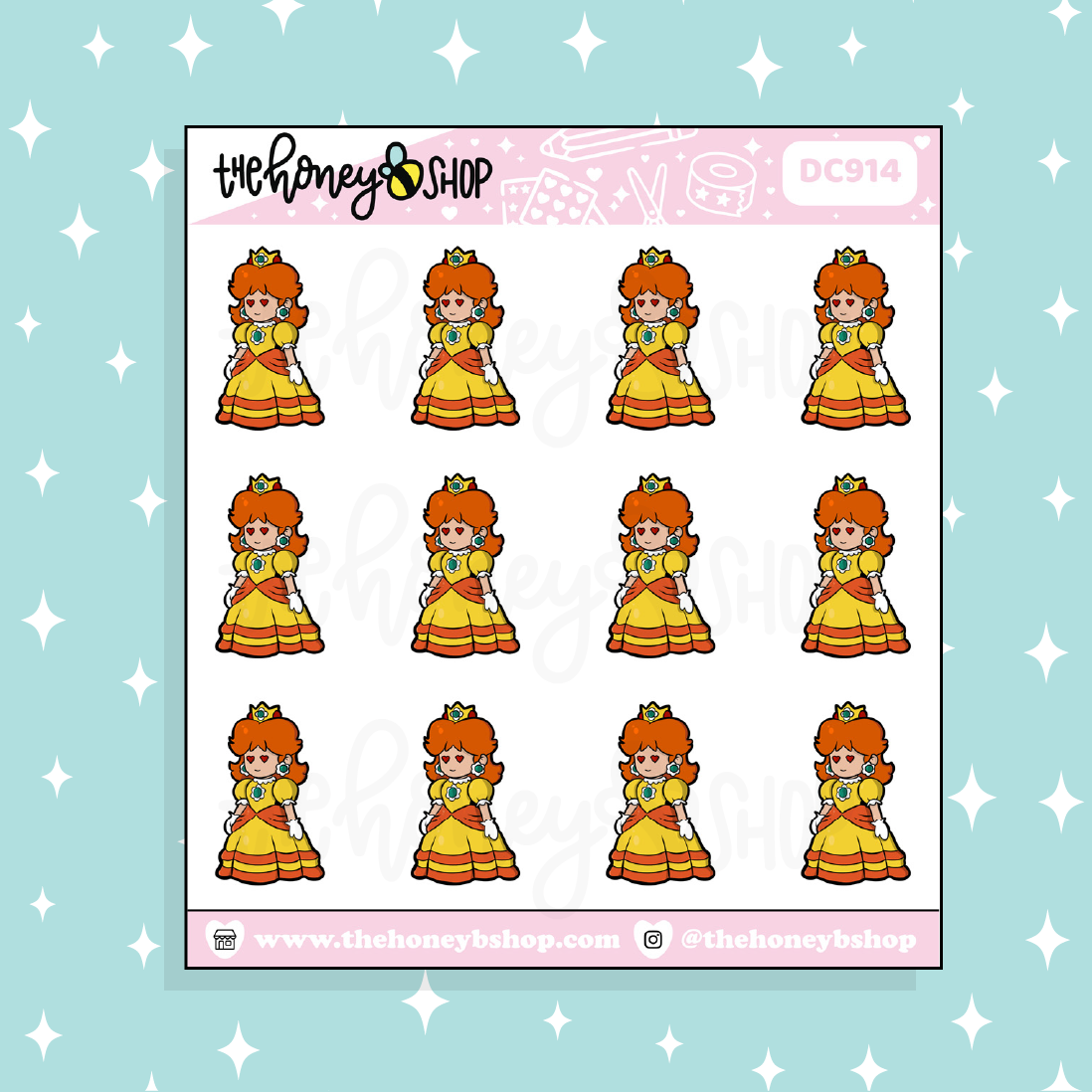 Princess Yellow Doodle Sticker