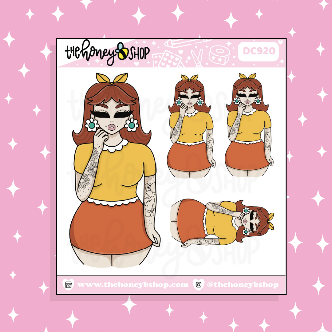 Princess Yellow Babe Doodle Sticker | Choose your Skin Tone!