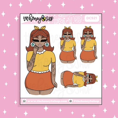 Princess Yellow Babe Doodle Sticker | Choose your Skin Tone!