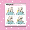 Princess Blue Babe Doodle Sticker | Choose your Skin Tone!