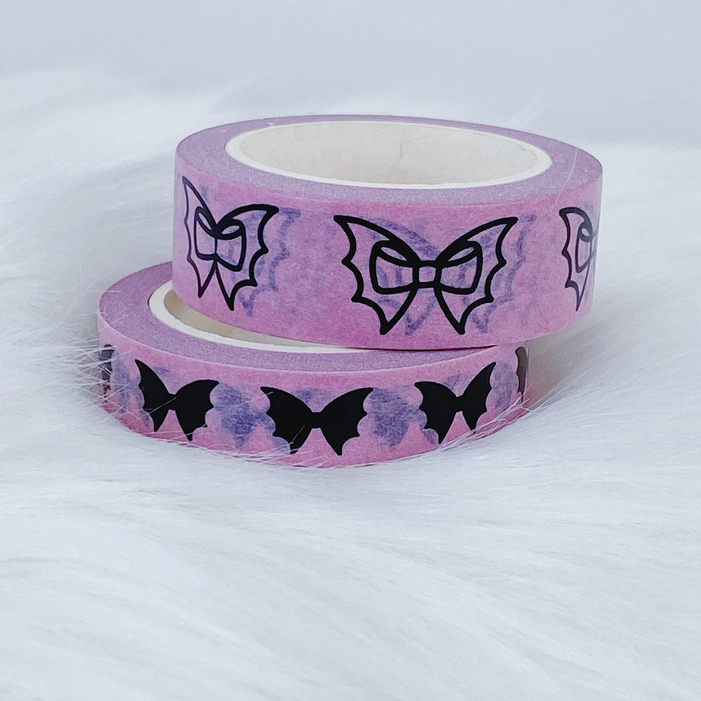 Pastel Pink Bat Bow Washi Bundle
