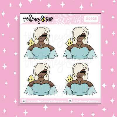 Princess Blue Babe Doodle Sticker | Choose your Skin Tone!