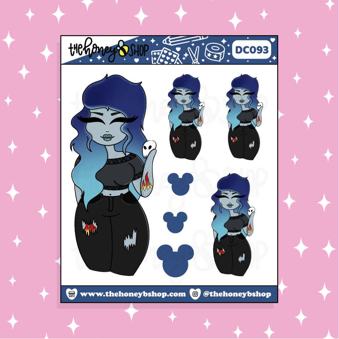 Tattooed Hades Babe Doodle Sticker