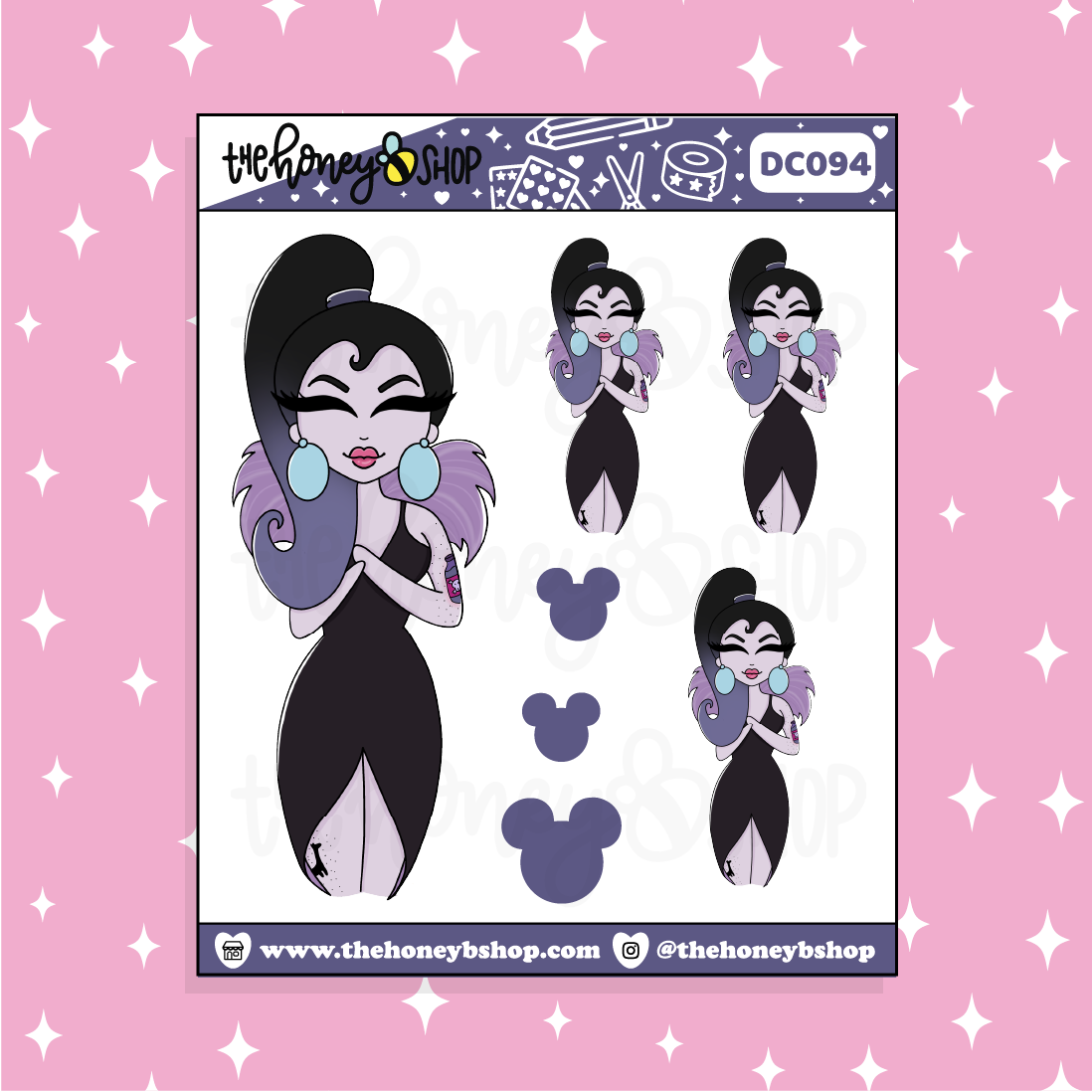 Doodle tatuado de Yzma Babe Pegatina