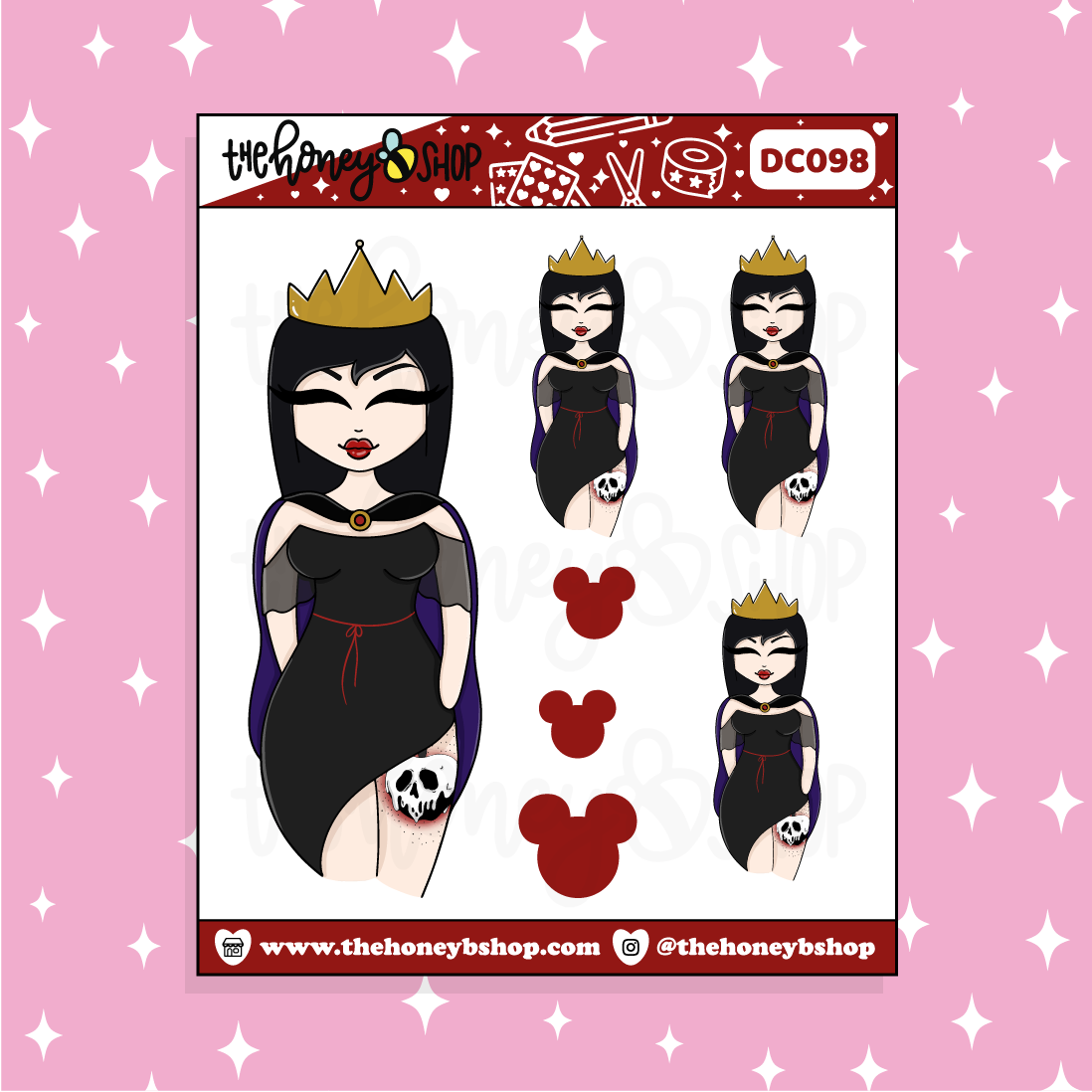 Tattooed Queen Babe Doodle Sticker | Choose your Skin Tone!