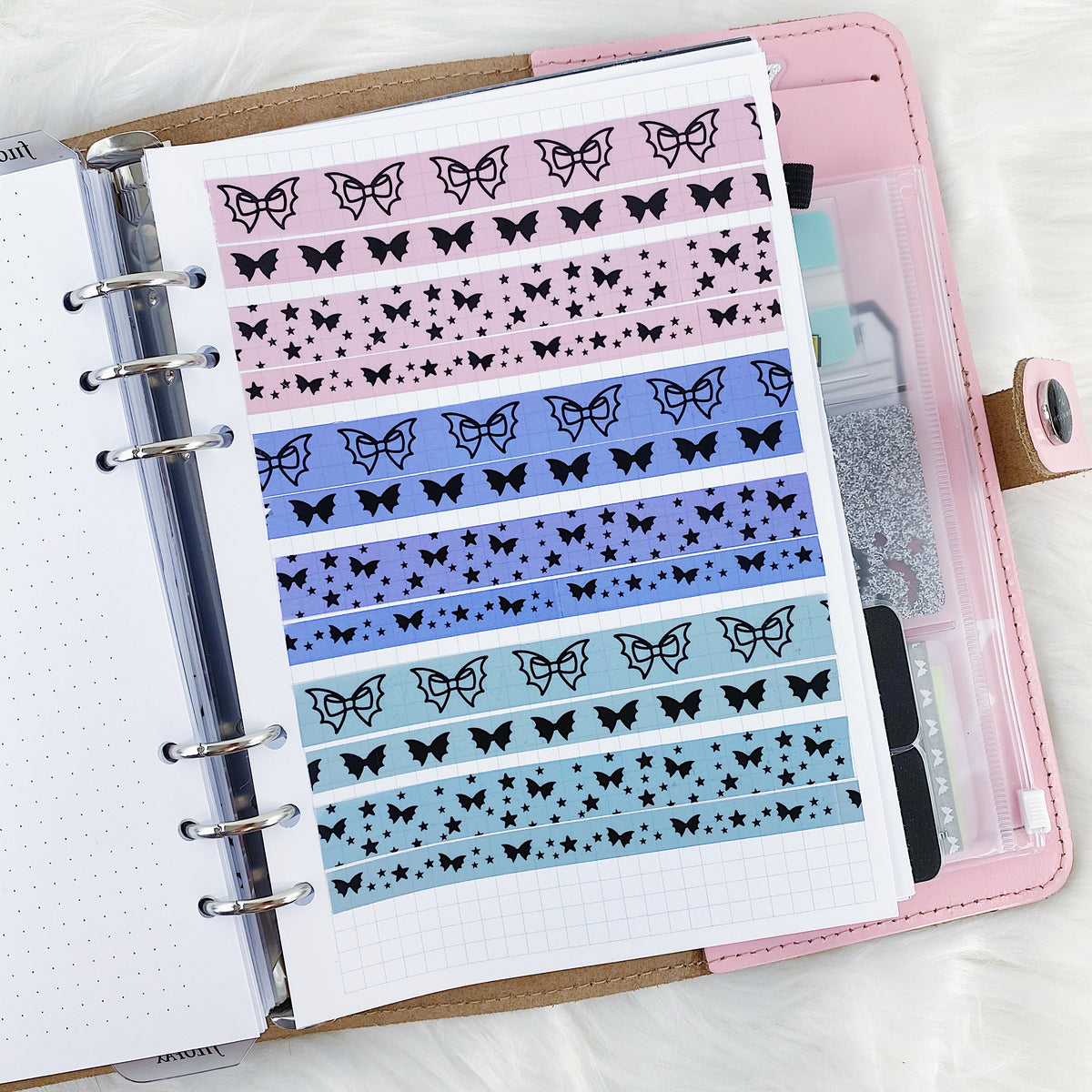 Pastel Lilac Bat Bow Magic Washi Bundle