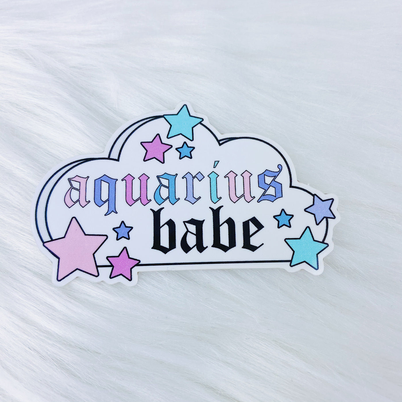 Aquarius Babe Zodiac Cloud Vinyl Sticker Die Cut