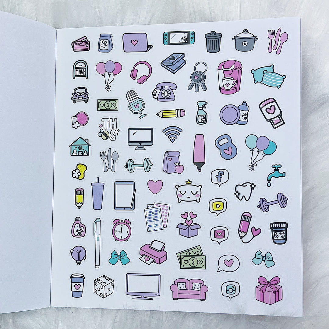 Celebration Sticker Book | Matte Sticker Paper | 10 Pages | Holo Foiled