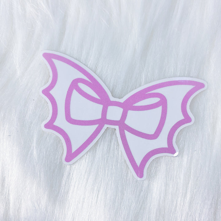 Pink Bat Bow CLEAR vinilo pegatina troquelada