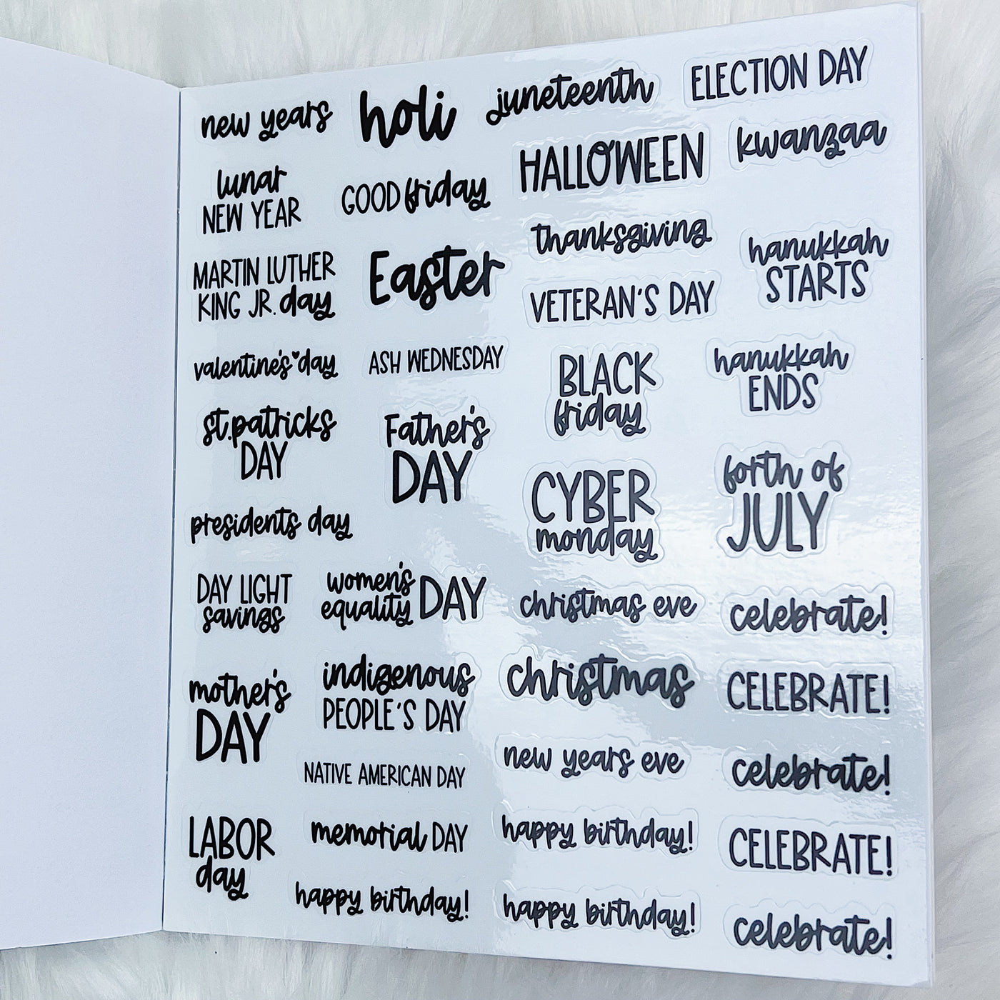 Celebration Sticker Book | Matte Sticker Paper | 10 Pages | Holo Foiled