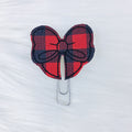 Red + Black Buffalo Bow Feltie | CHOOSE YOUR HARDWARE