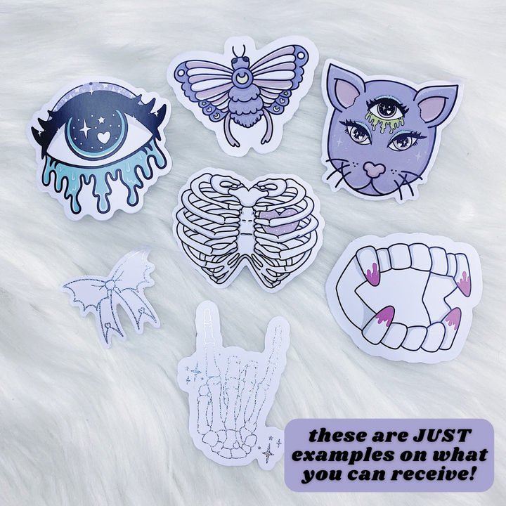 *MYSTERY* Pastel Goth Sticker Die Cut Pack | Pixie Holo Foiled | 5 Die Cuts + 2 Foiled Die Cuts!