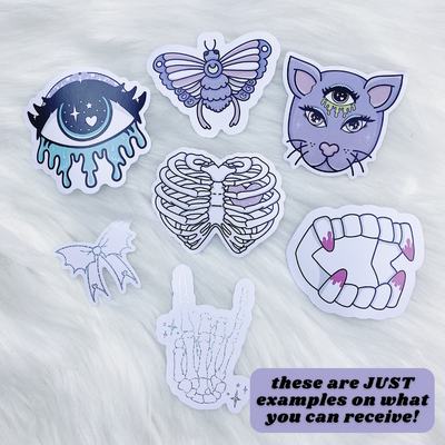 *MYSTERY* Pastel Goth Sticker Die Cut Pack | Pixie Holo Foiled | 5 Die Cuts + 2 Foiled Die Cuts!