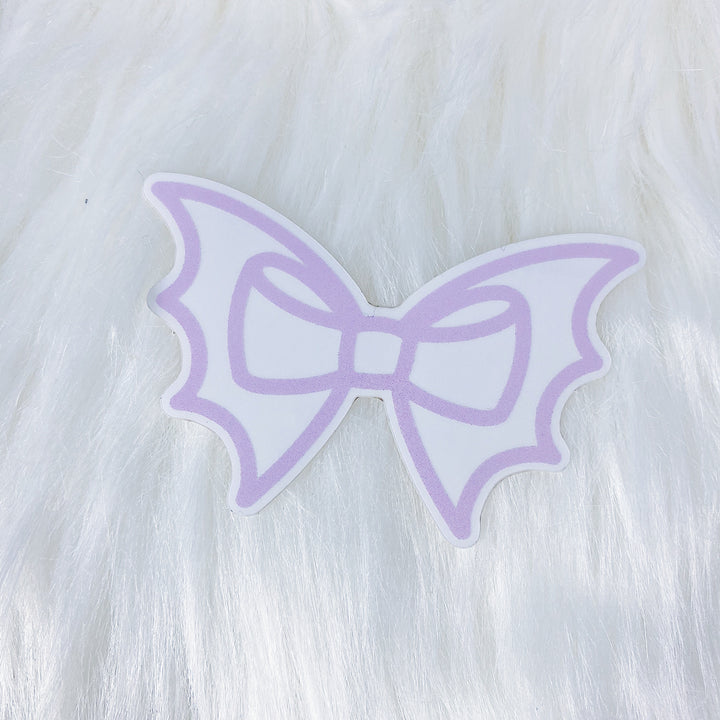 Purple Bat Bow CLEAR Vinyl Sticker Die Cut