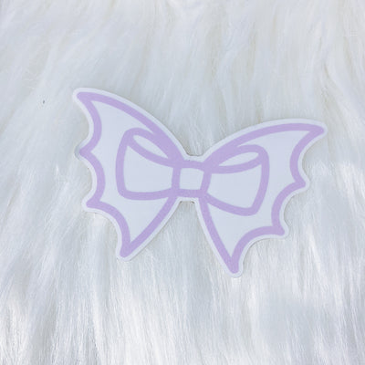 Purple Bat Bow CLEAR Vinyl Sticker Die Cut