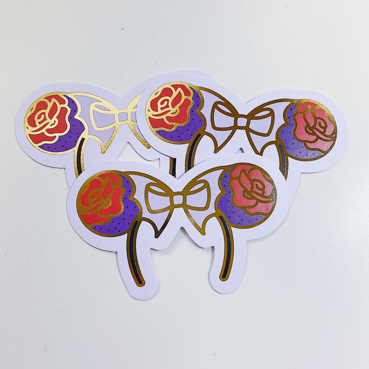 Bat Bow Ears Vinyl Die Cut Pack | Gold Foiled