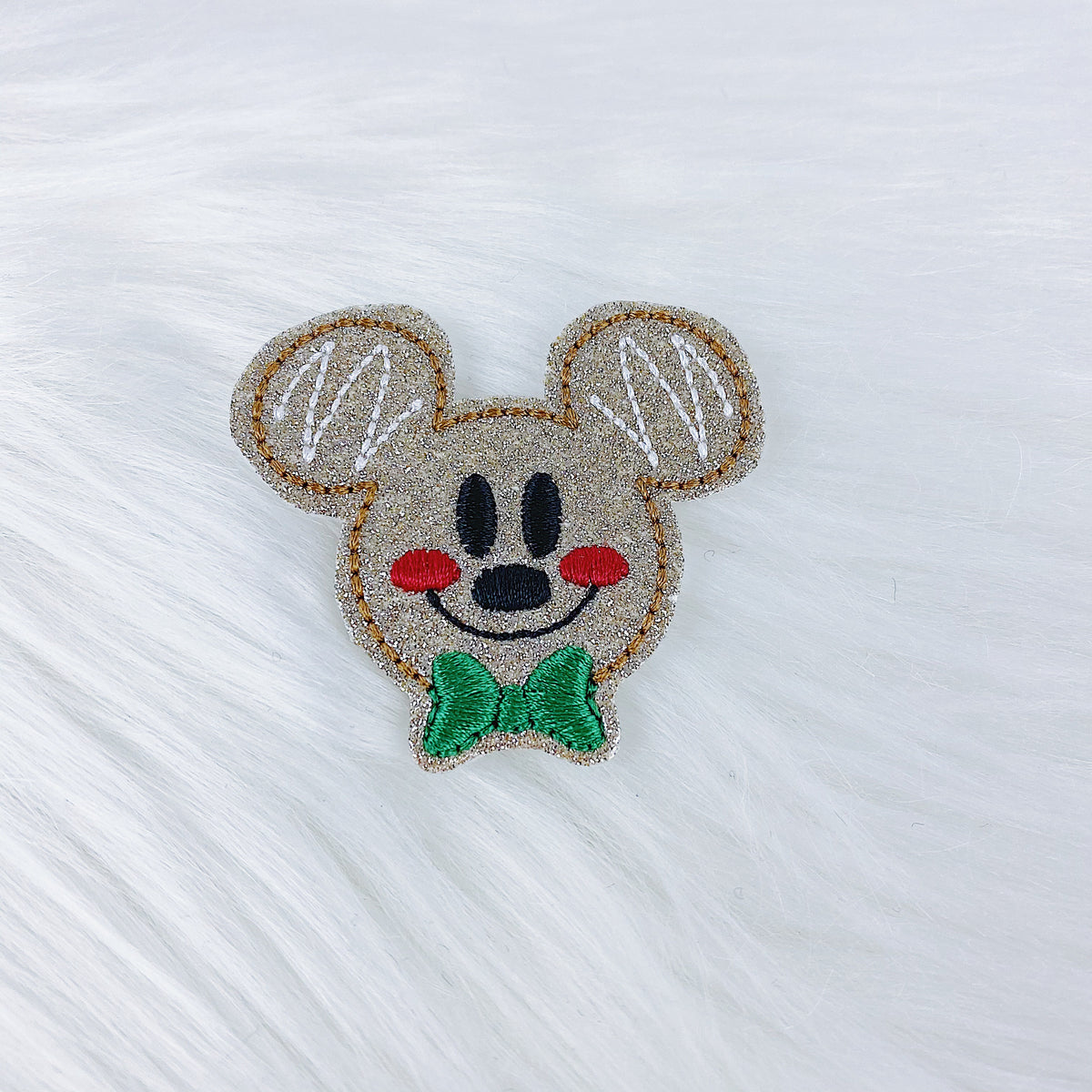 Feltie de pan de jengibre de Mickey con purpurina
