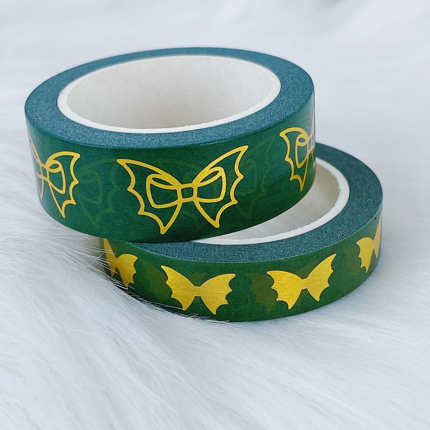 Green + Gold Holo Bat Bow Washi Bundle