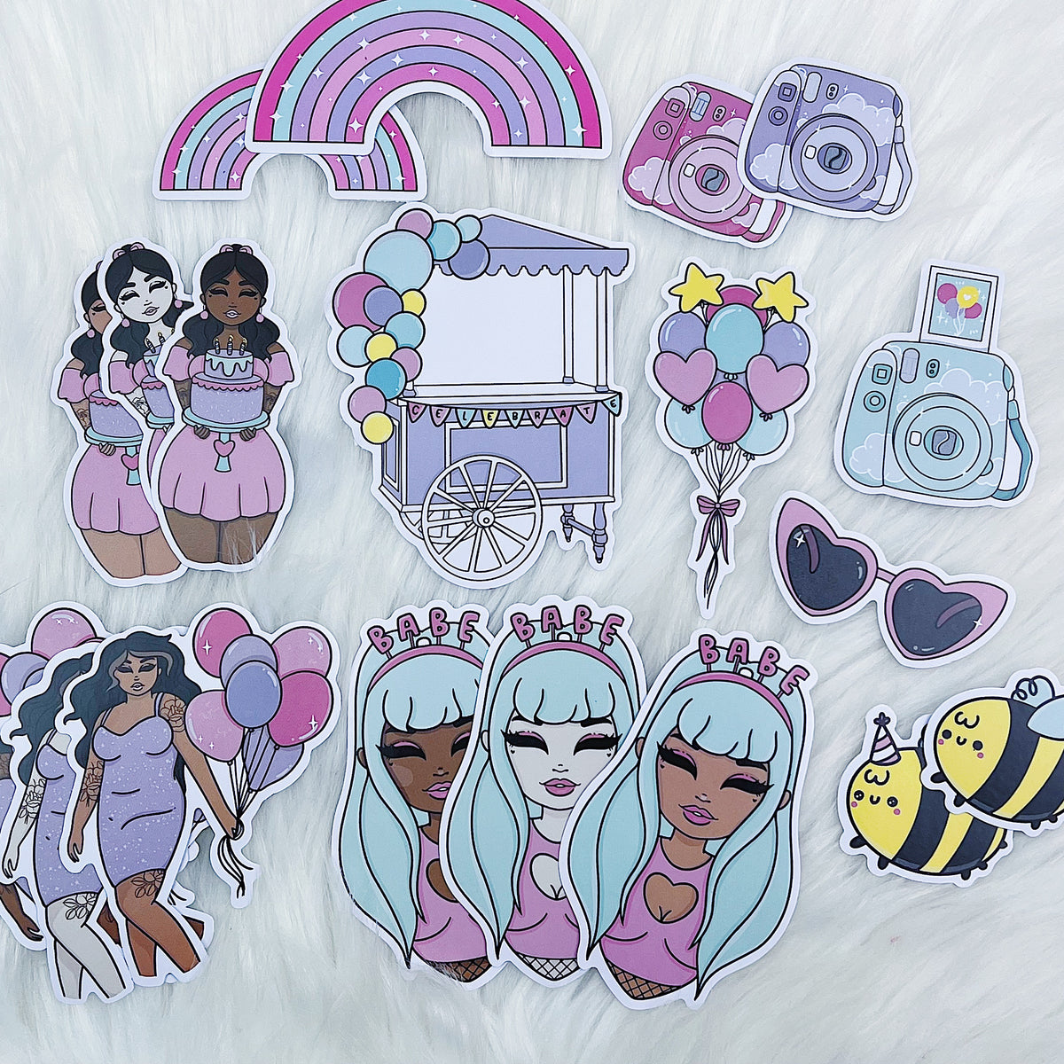Celebration Vinyl Die Cut Pack | Holo Foiled | ALL Skin Tones Included