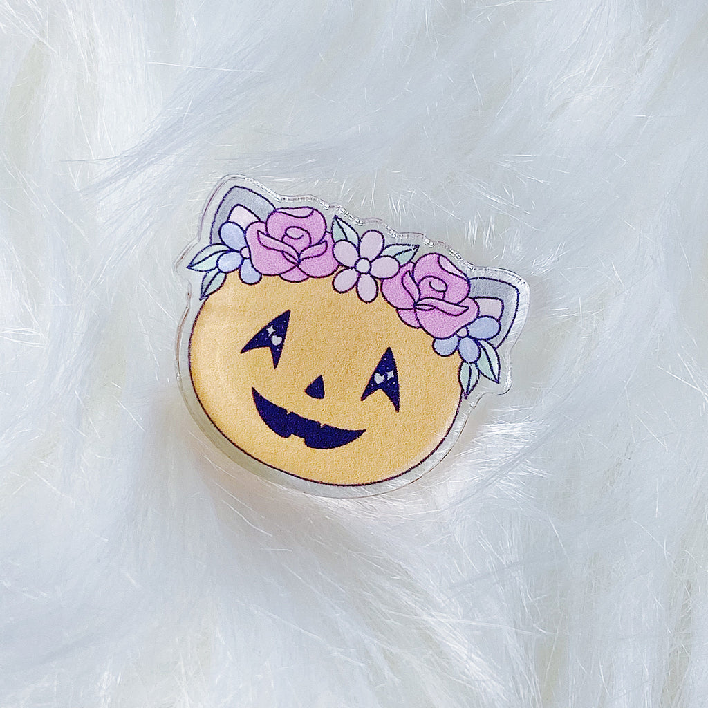 Pin acrílico de gatito de calabaza
