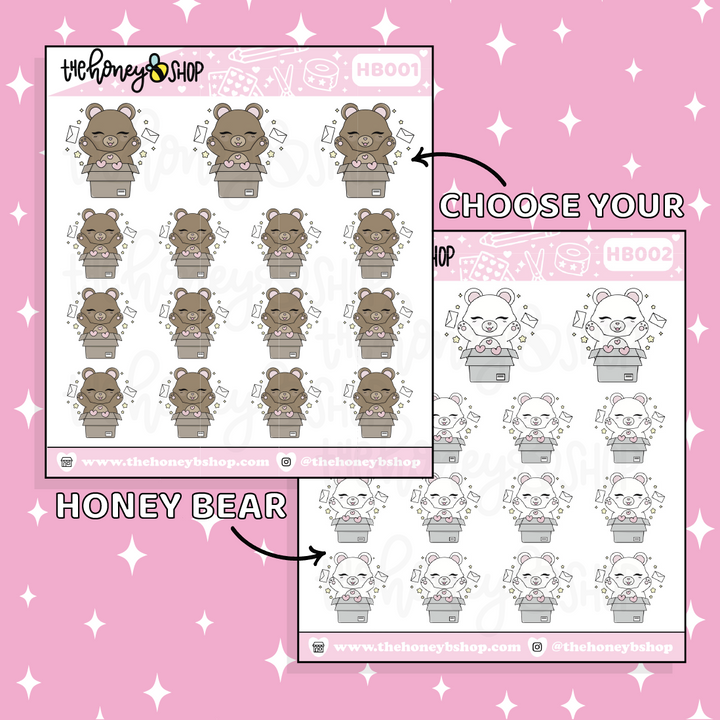 Happy Mail Honey Bear Doodle Sticker | Choose Your Version