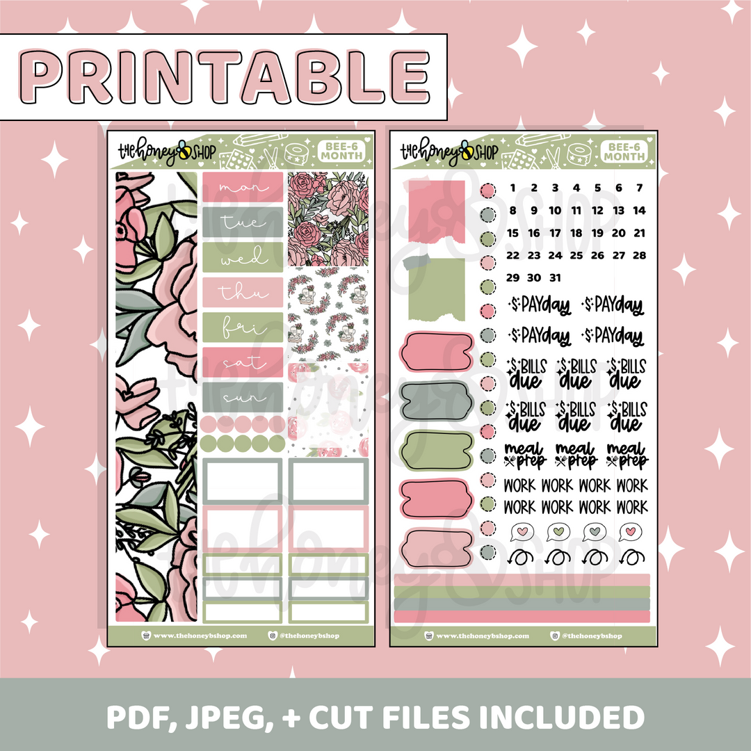 Home Sweet Home Printable Monthly Kit | BEE6 TRP Planner | Printable P ...