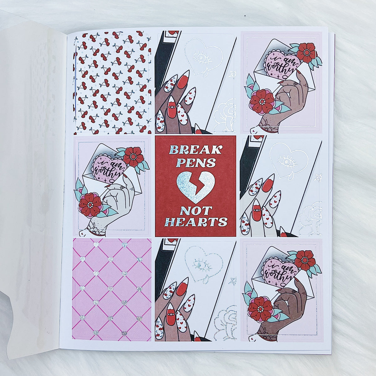 Cherry Pie Sticker Book | Matte Sticker Paper | 10 Pages | Pixie Holo Foiled