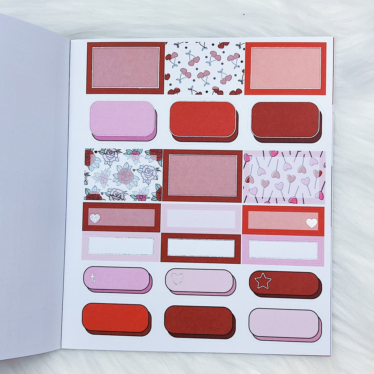 Cherry Pie Sticker Book | Matte Sticker Paper | 10 Pages | Pixie Holo Foiled
