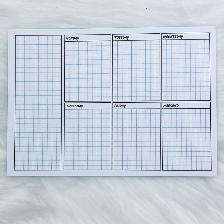 Bloc de notas de cuadrícula semanal 5x7