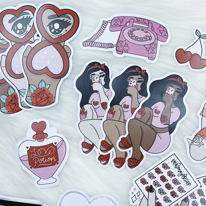 Cherry Pie Sticker Die Cut Pack | Pixie Holo Foiled | ALL Skin Tones Included!