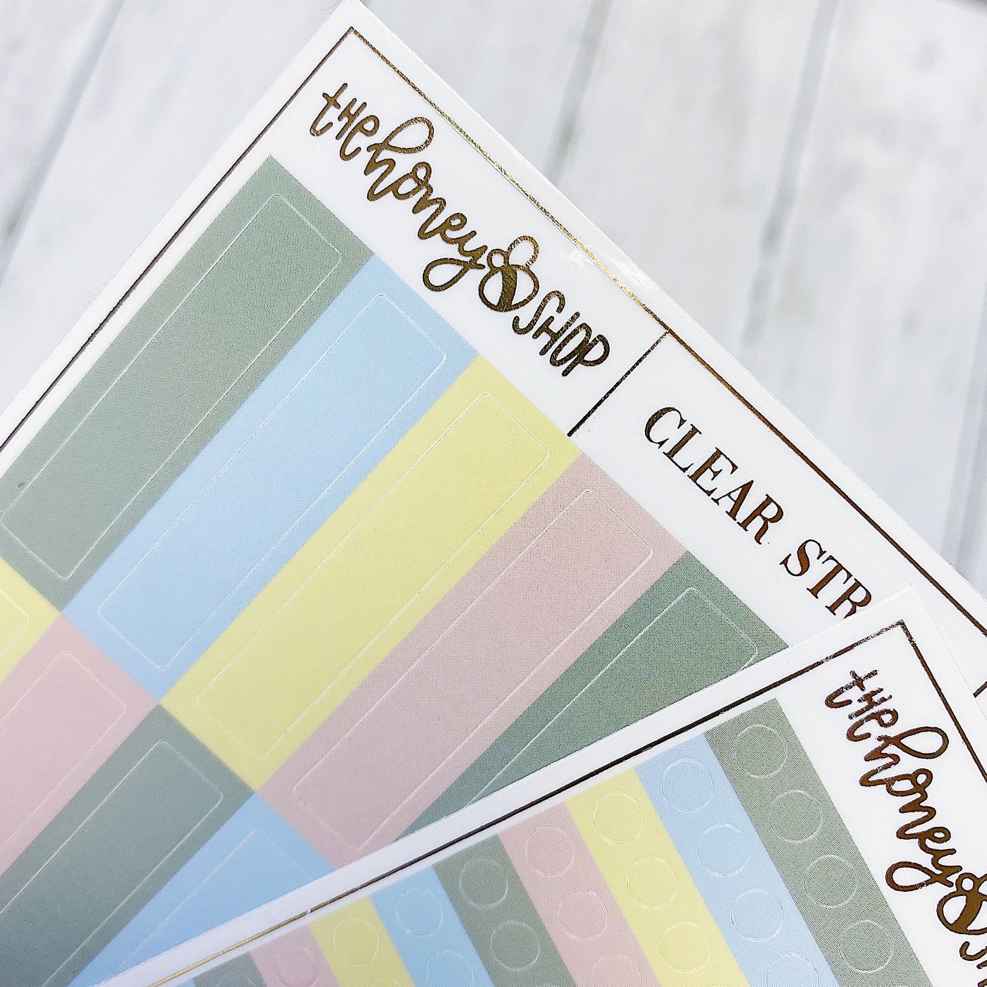 Modern Greenhouse Clear Sticker Sheets | Pack of TWO | Circles + Strips