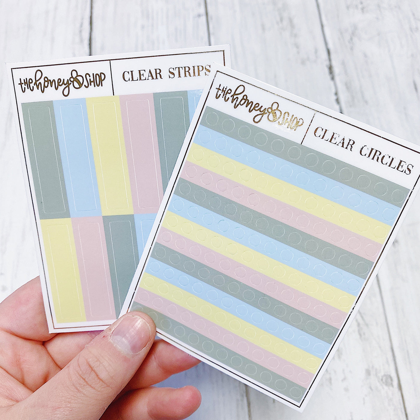 Modern Greenhouse Clear Sticker Sheets | Pack of TWO | Circles + Strips