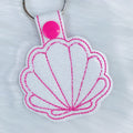 White + Pink Seashell Feltie Snap-Tab Charm