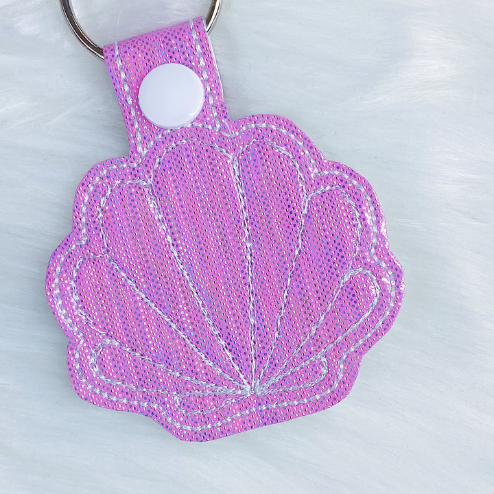 Shinny Pink Seashell Feltie Snap-Tab Charm