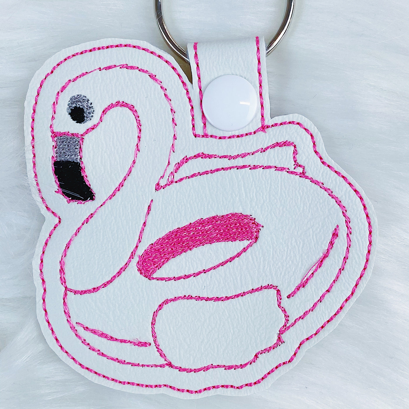 Flamingo Float Feltie Snap-Tab Charm