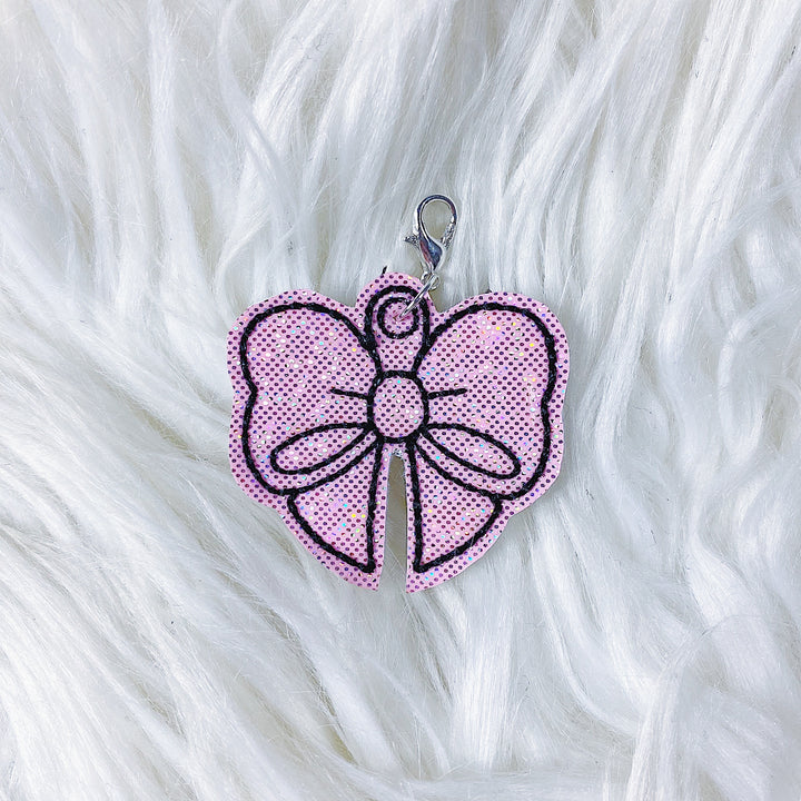 Light Pink Glitter Bow Feltie Planner Charm