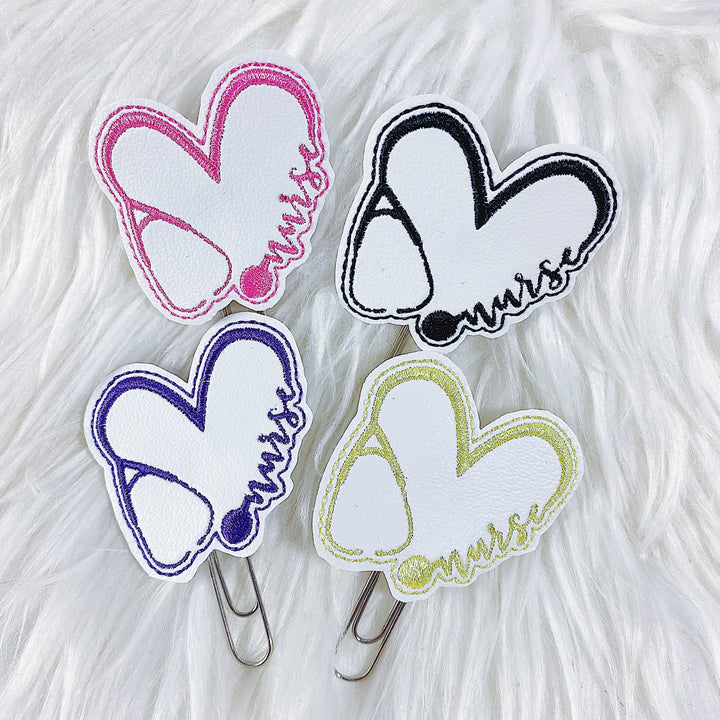 Nurse Heart Feltie Planner Clip | Choose Your Color